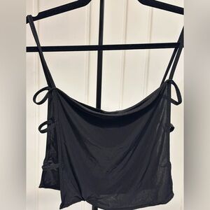 Nasty Gal Black Sheer Strappy Top